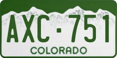 CO license plate AXC751