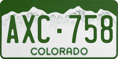 CO license plate AXC758