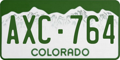 CO license plate AXC764