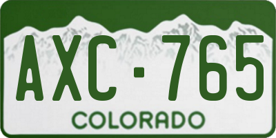 CO license plate AXC765