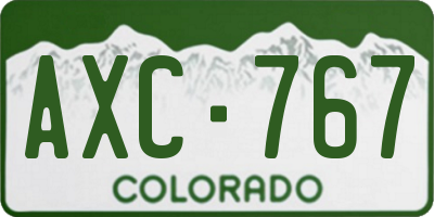 CO license plate AXC767