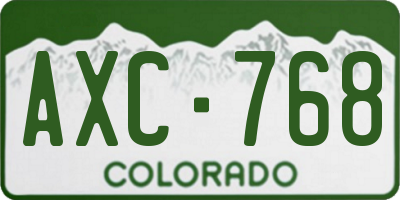 CO license plate AXC768