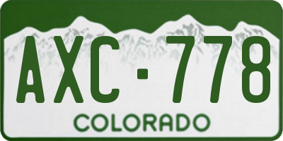CO license plate AXC778