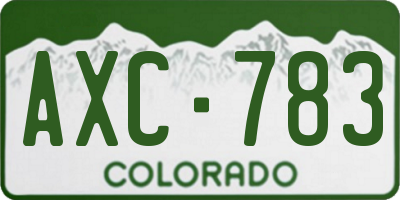 CO license plate AXC783