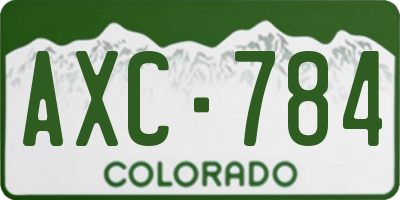 CO license plate AXC784