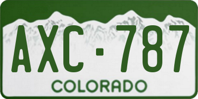 CO license plate AXC787