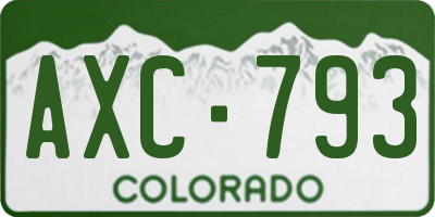 CO license plate AXC793
