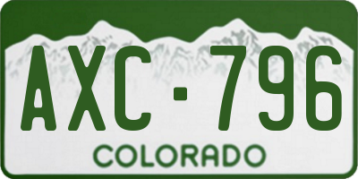 CO license plate AXC796