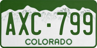 CO license plate AXC799