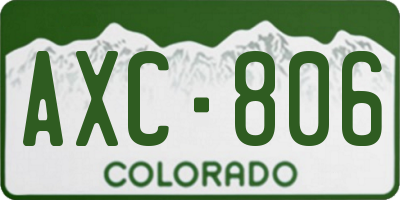 CO license plate AXC806