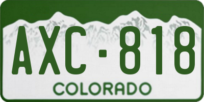 CO license plate AXC818
