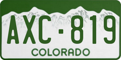 CO license plate AXC819
