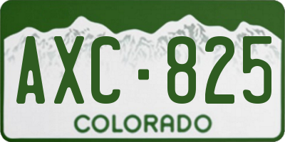 CO license plate AXC825