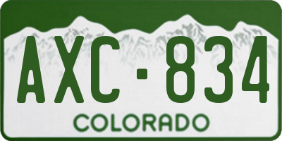 CO license plate AXC834