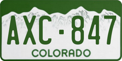 CO license plate AXC847
