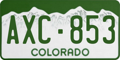 CO license plate AXC853