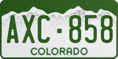 CO license plate AXC858