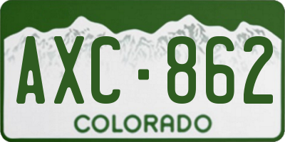 CO license plate AXC862