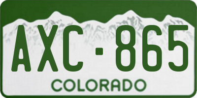CO license plate AXC865