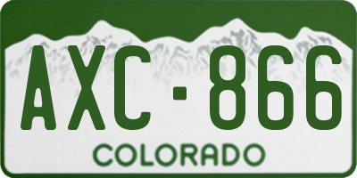 CO license plate AXC866