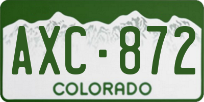CO license plate AXC872