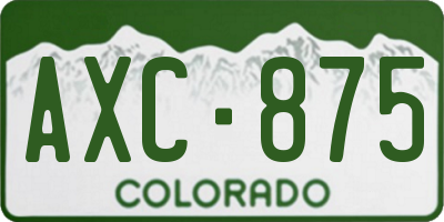 CO license plate AXC875