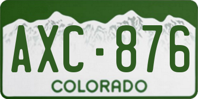 CO license plate AXC876