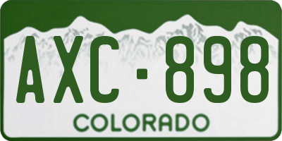 CO license plate AXC898