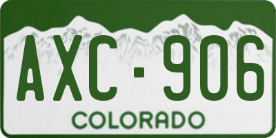 CO license plate AXC906