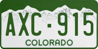 CO license plate AXC915