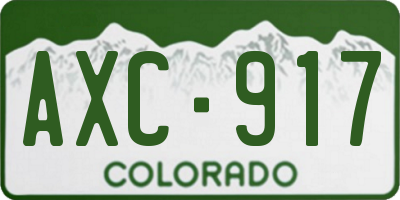 CO license plate AXC917