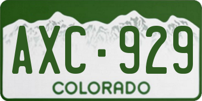 CO license plate AXC929