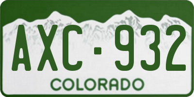CO license plate AXC932
