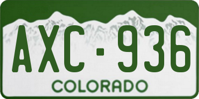 CO license plate AXC936