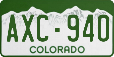 CO license plate AXC940