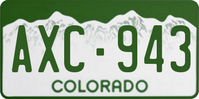 CO license plate AXC943