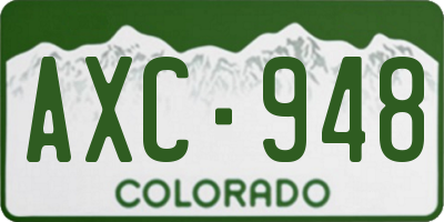 CO license plate AXC948