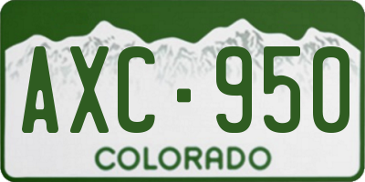 CO license plate AXC950