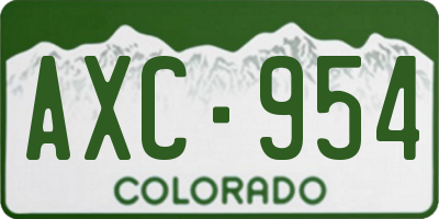 CO license plate AXC954