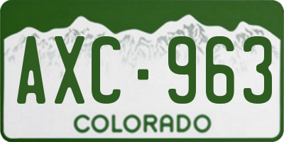 CO license plate AXC963
