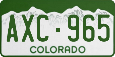 CO license plate AXC965