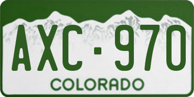 CO license plate AXC970