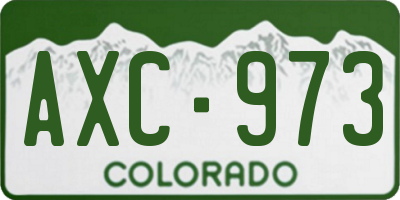 CO license plate AXC973