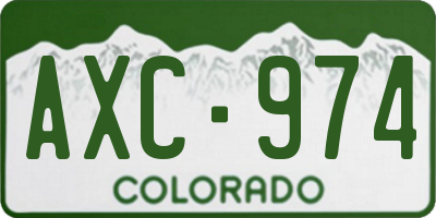CO license plate AXC974