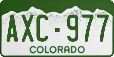 CO license plate AXC977
