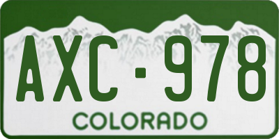 CO license plate AXC978