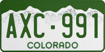 CO license plate AXC991
