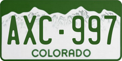 CO license plate AXC997