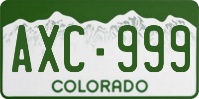 CO license plate AXC999