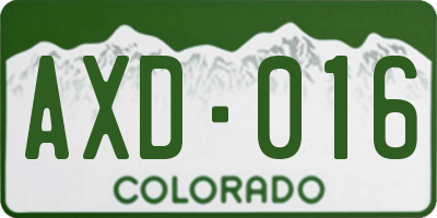 CO license plate AXD016
